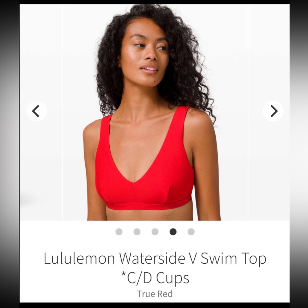 lululemon athletica waterside V swim top C/D cup size small true red